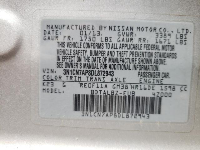 Photo 9 VIN: 3N1CN7AP8DL872943 - NISSAN VERSA S 