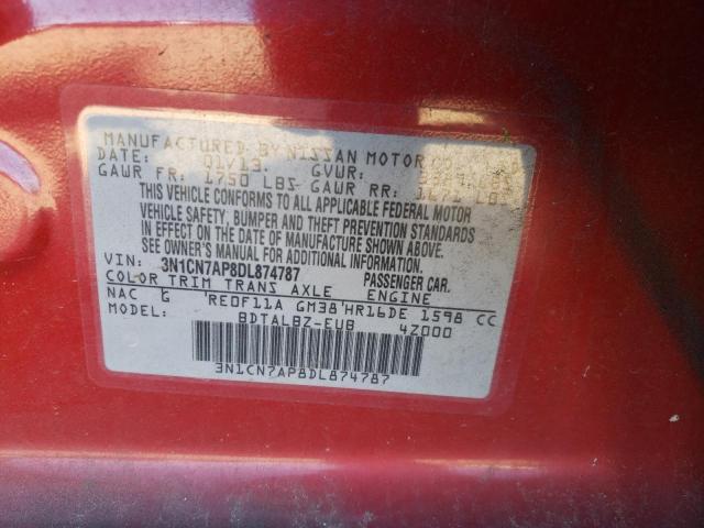 Photo 11 VIN: 3N1CN7AP8DL874787 - NISSAN VERSA 