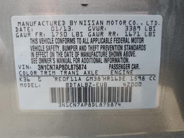 Photo 11 VIN: 3N1CN7AP8DL875874 - NISSAN VERSA 