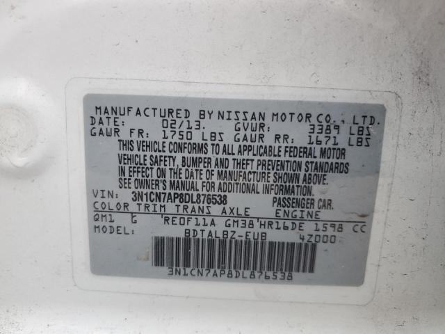 Photo 9 VIN: 3N1CN7AP8DL876538 - NISSAN VERSA S 