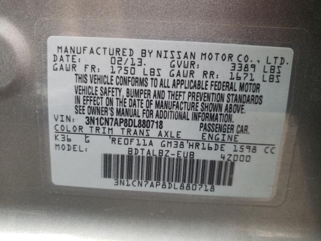 Photo 9 VIN: 3N1CN7AP8DL880718 - NISSAN VERSA S 