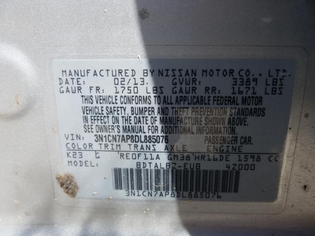 Photo 9 VIN: 3N1CN7AP8DL885076 - NISSAN VERSA S 