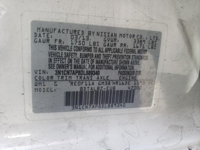 Photo 9 VIN: 3N1CN7AP8DL889340 - NISSAN VERSA S 