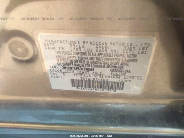 Photo 8 VIN: 3N1CN7AP8DL890598 - NISSAN VERSA 