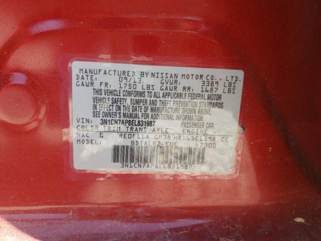 Photo 9 VIN: 3N1CN7AP8EL831987 - NISSAN VERSA S 