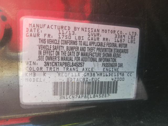 Photo 9 VIN: 3N1CN7AP8EL845257 - NISSAN VERSA S 