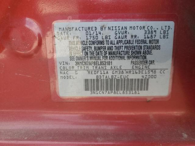 Photo 11 VIN: 3N1CN7AP8EL853181 - NISSAN VERSA 