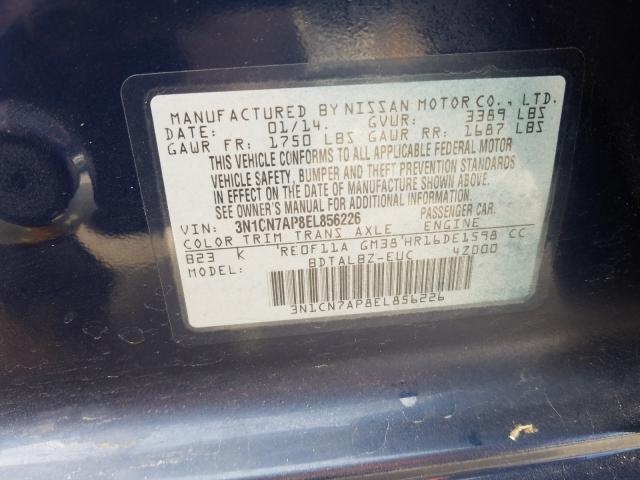 Photo 9 VIN: 3N1CN7AP8EL856226 - NISSAN VERSA S 