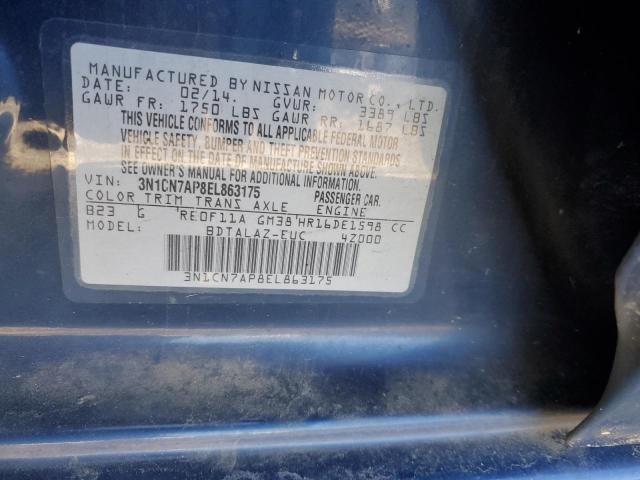 Photo 11 VIN: 3N1CN7AP8EL863175 - NISSAN VERSA 