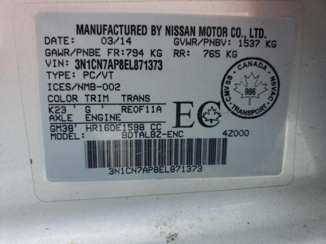 Photo 11 VIN: 3N1CN7AP8EL871373 - NISSAN VERSA 