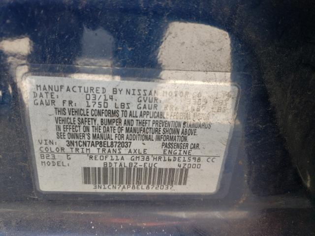 Photo 9 VIN: 3N1CN7AP8EL872037 - NISSAN VERSA S 