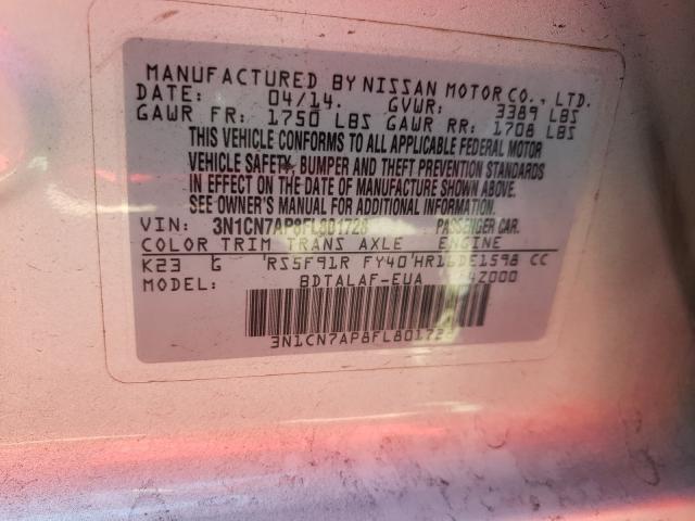 Photo 9 VIN: 3N1CN7AP8FL801728 - NISSAN VERSA 