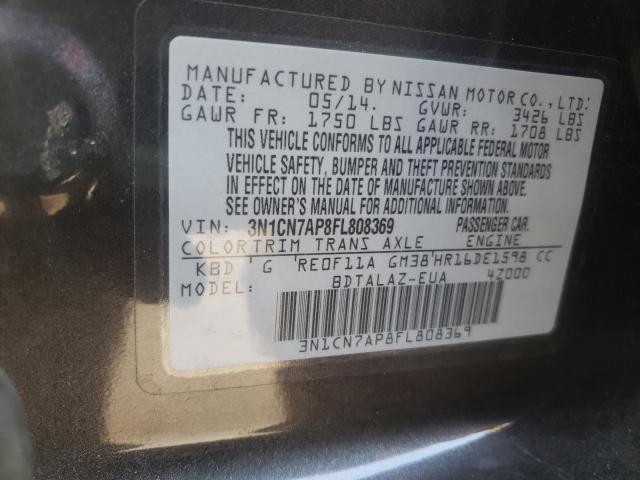 Photo 9 VIN: 3N1CN7AP8FL808369 - NISSAN VERSA S 