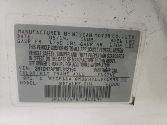 Photo 11 VIN: 3N1CN7AP8FL812194 - NISSAN VERSA S 