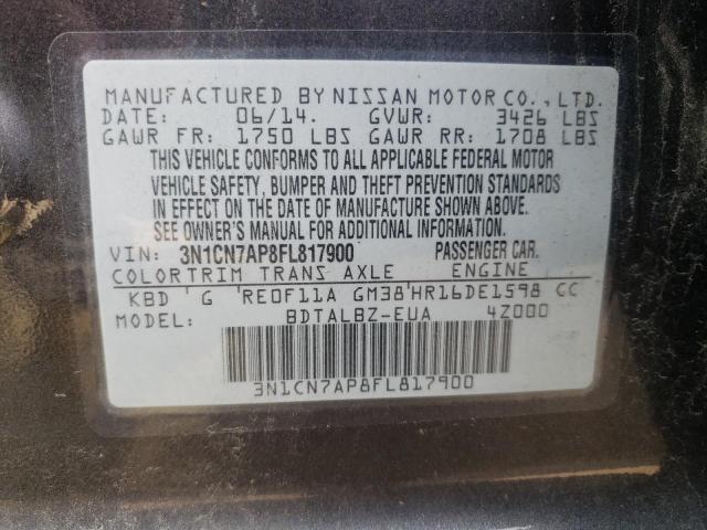 Photo 11 VIN: 3N1CN7AP8FL817900 - NISSAN VERSA 