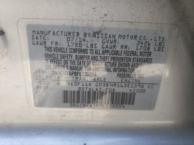 Photo 9 VIN: 3N1CN7AP8FL835054 - NISSAN VERSA 