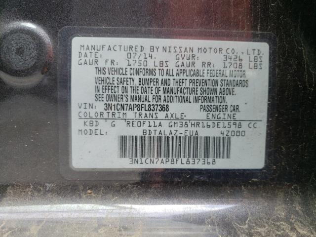 Photo 9 VIN: 3N1CN7AP8FL837368 - NISSAN VERSA S 