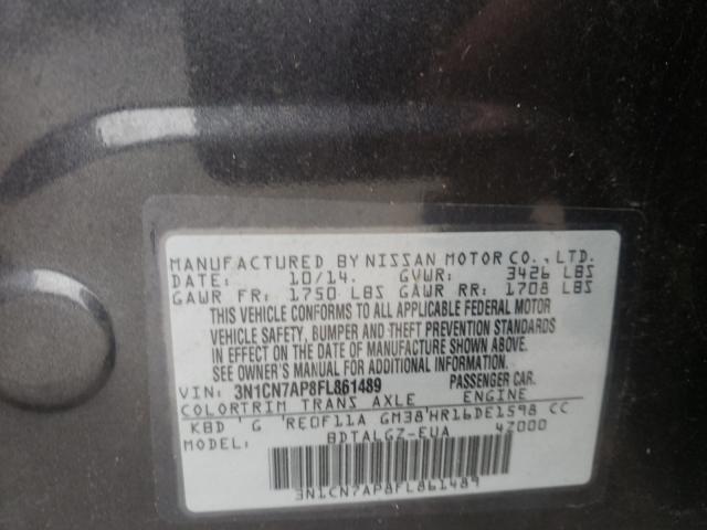 Photo 9 VIN: 3N1CN7AP8FL861489 - NISSAN VERSA S 