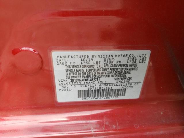 Photo 12 VIN: 3N1CN7AP8FL867731 - NISSAN VERSA S 