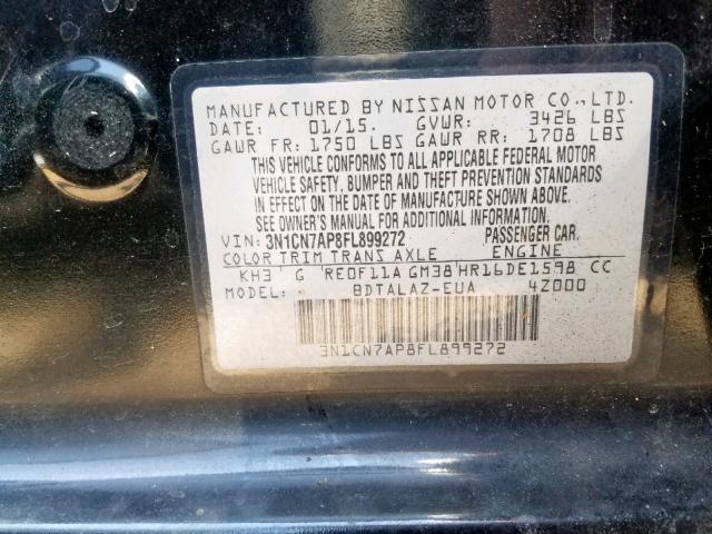 Photo 9 VIN: 3N1CN7AP8FL899272 - NISSAN VERSA S 