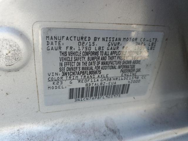 Photo 12 VIN: 3N1CN7AP8FL905975 - NISSAN VERSA S 