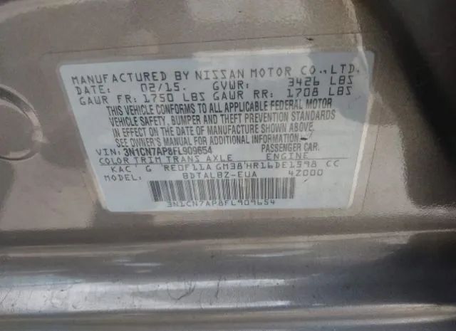 Photo 8 VIN: 3N1CN7AP8FL909654 - NISSAN VERSA 