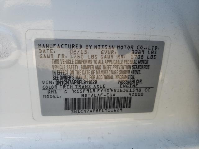 Photo 9 VIN: 3N1CN7AP8FL911629 - NISSAN VERSA S 