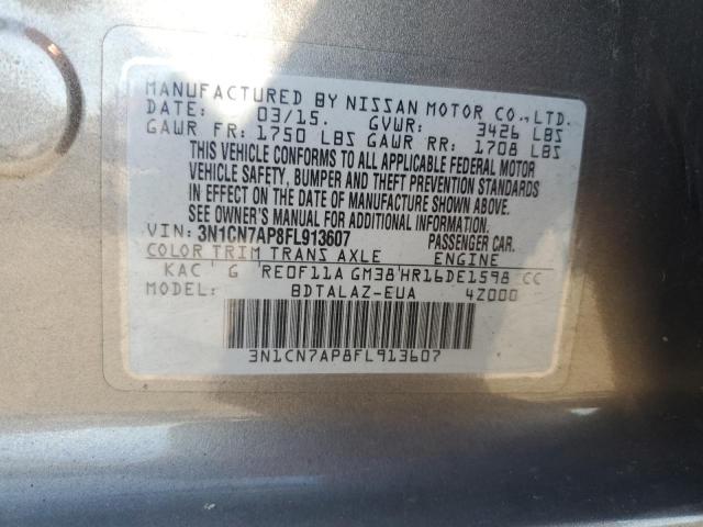 Photo 11 VIN: 3N1CN7AP8FL913607 - NISSAN VERSA S 