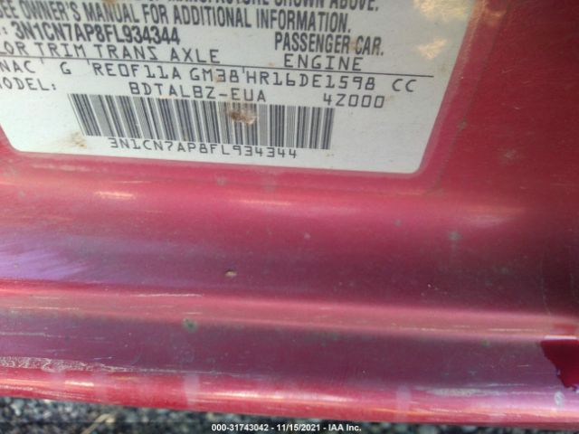 Photo 8 VIN: 3N1CN7AP8FL934344 - NISSAN VERSA 