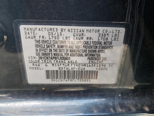 Photo 11 VIN: 3N1CN7AP8FL935851 - NISSAN VERSA 