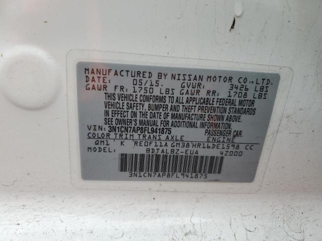 Photo 11 VIN: 3N1CN7AP8FL941875 - NISSAN VERSA S 