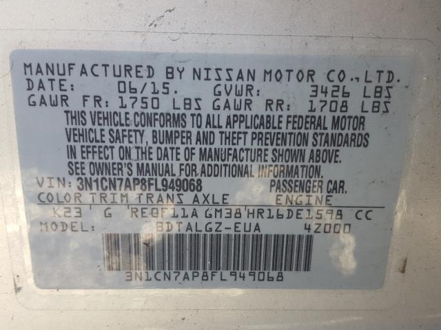 Photo 9 VIN: 3N1CN7AP8FL949068 - NISSAN VERSA S 