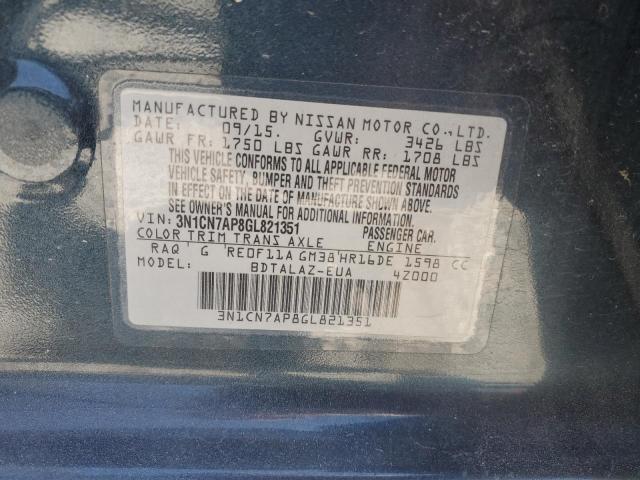 Photo 11 VIN: 3N1CN7AP8GL821351 - NISSAN VERSA 