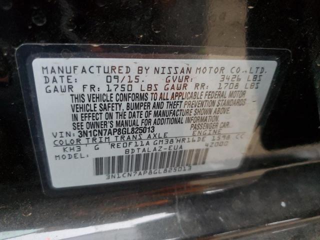 Photo 11 VIN: 3N1CN7AP8GL825013 - NISSAN VERSA S 