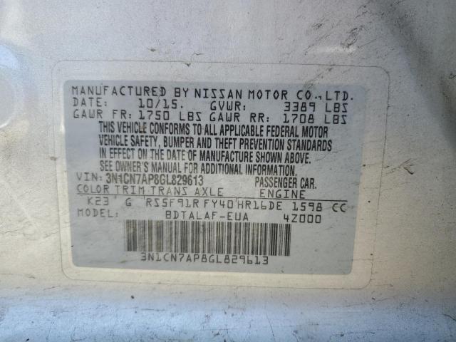 Photo 11 VIN: 3N1CN7AP8GL829613 - NISSAN VERSA 