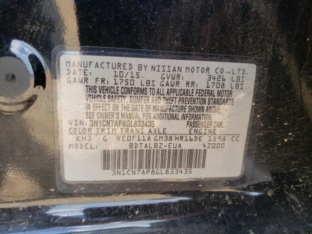 Photo 9 VIN: 3N1CN7AP8GL833435 - NISSAN VERSA S 