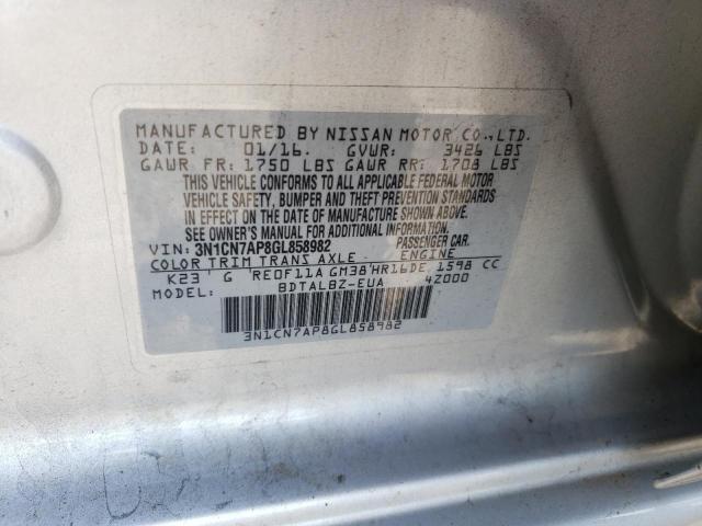 Photo 9 VIN: 3N1CN7AP8GL858982 - NISSAN VERSA S 