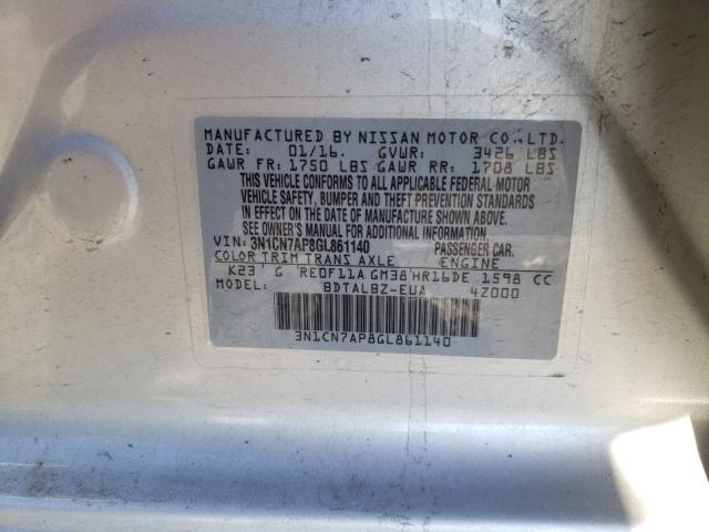 Photo 9 VIN: 3N1CN7AP8GL861140 - NISSAN VERSA S 