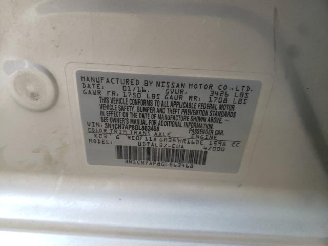 Photo 9 VIN: 3N1CN7AP8GL863468 - NISSAN VERSA S 