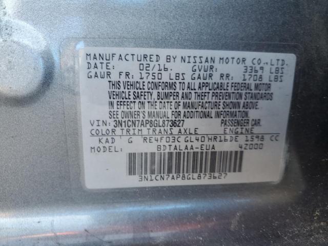 Photo 12 VIN: 3N1CN7AP8GL873627 - NISSAN VERSA S 