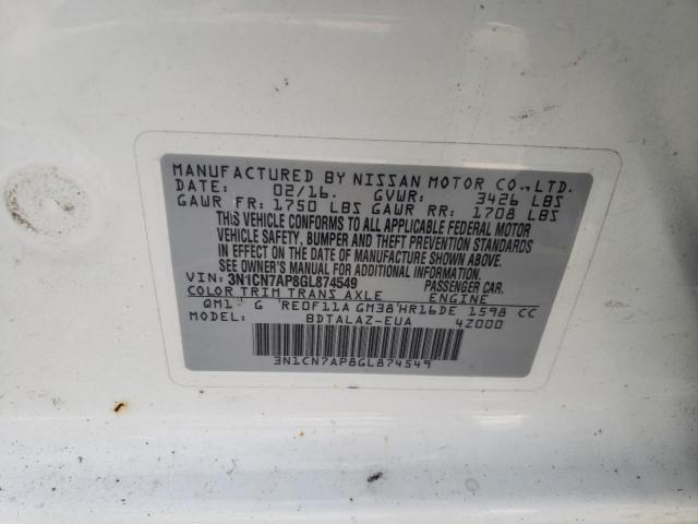 Photo 12 VIN: 3N1CN7AP8GL874549 - NISSAN VERSA S 