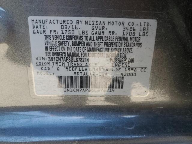 Photo 11 VIN: 3N1CN7AP8GL878214 - NISSAN VERSA 