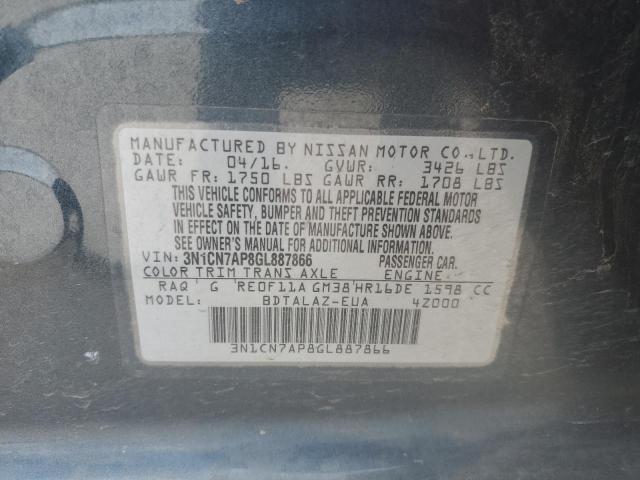 Photo 11 VIN: 3N1CN7AP8GL887866 - NISSAN VERSA 