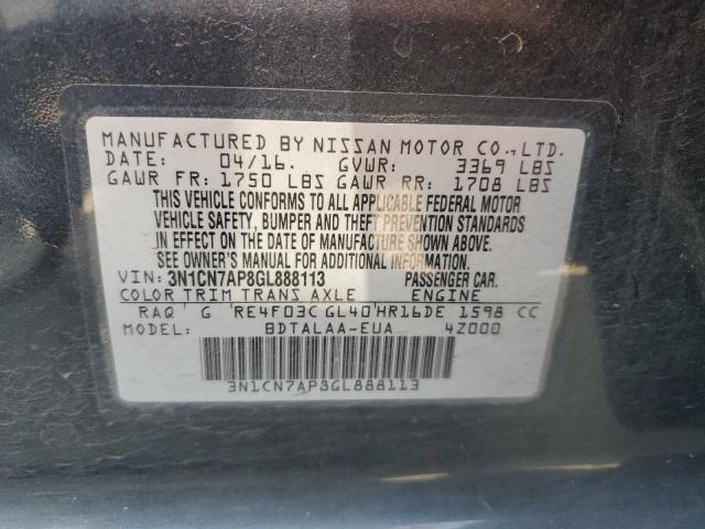 Photo 9 VIN: 3N1CN7AP8GL888113 - NISSAN VERSA S 