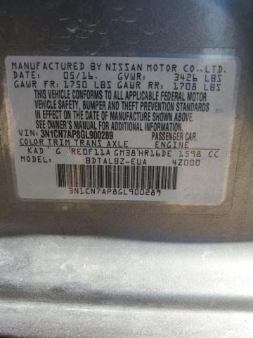 Photo 12 VIN: 3N1CN7AP8GL900289 - NISSAN VERSA S 