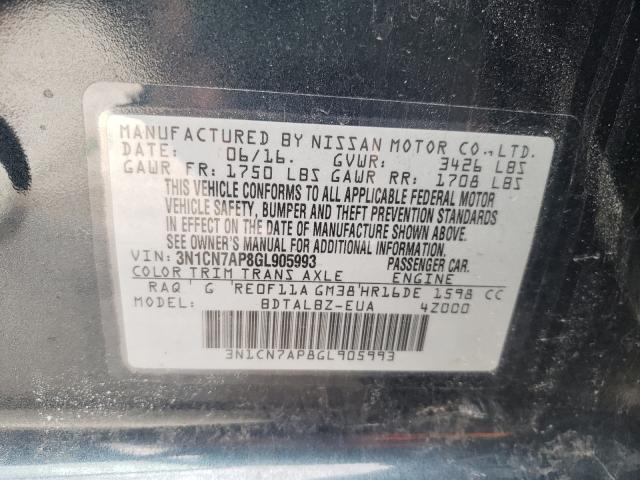 Photo 9 VIN: 3N1CN7AP8GL905993 - NISSAN VERSA S 