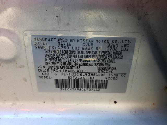 Photo 11 VIN: 3N1CN7AP8GL907162 - NISSAN VERSA 