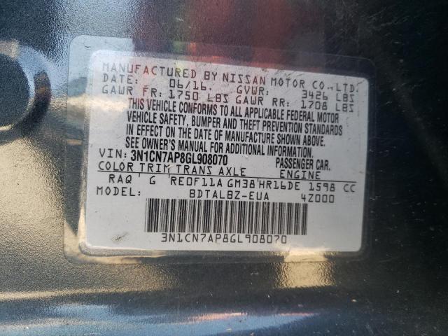 Photo 9 VIN: 3N1CN7AP8GL908070 - NISSAN VERSA S 