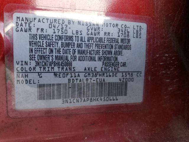 Photo 11 VIN: 3N1CN7AP8HK450666 - NISSAN VERSA S 