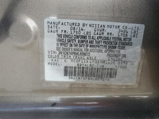 Photo 11 VIN: 3N1CN7AP8HL809072 - NISSAN VERSA 